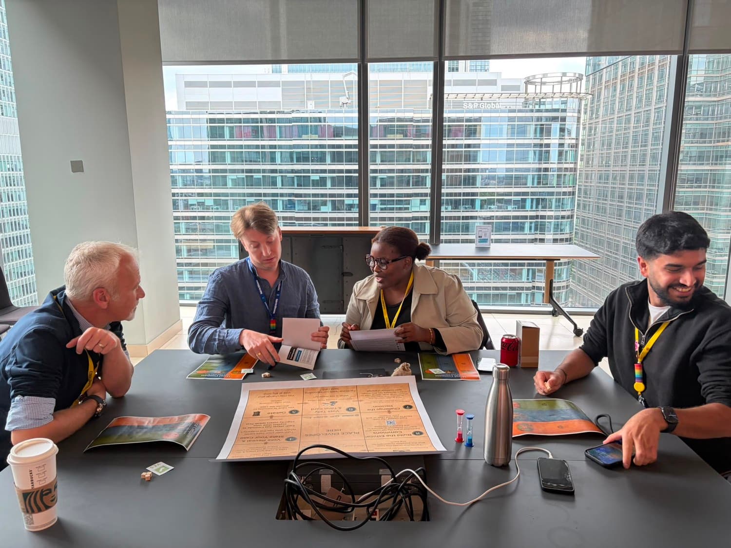 A participant opening the sealed case envelope at the table